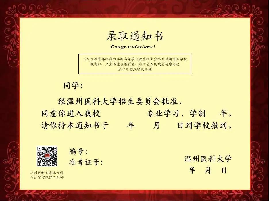 第一届温医录取通知书设计大赛获奖名单